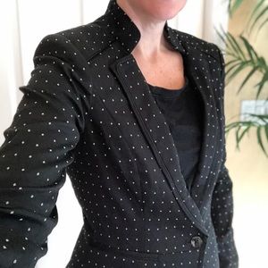 Black blazer with pin dot pattern